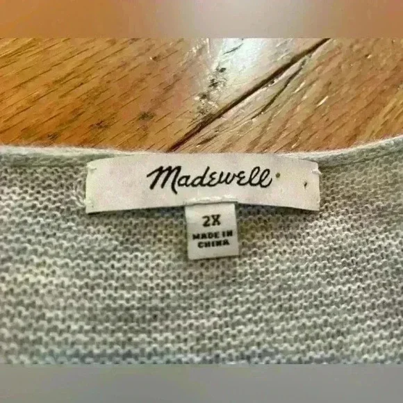 Madewell Kimball Pullover Knit Sweater Wool Alpaca Blend Women’s Size 2XL Gray - Picture 4 of 10